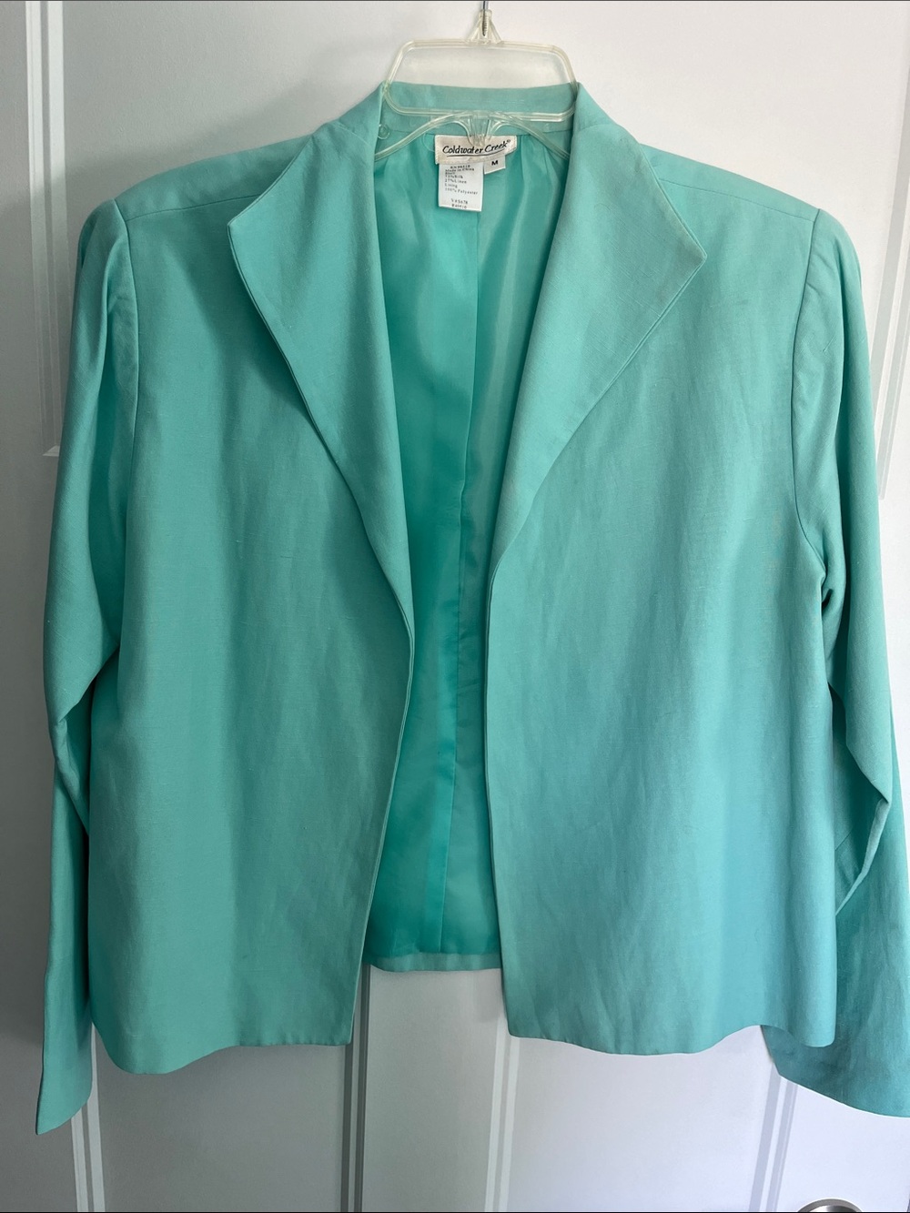Coldwater Creek Aqua Open-Front Blazer